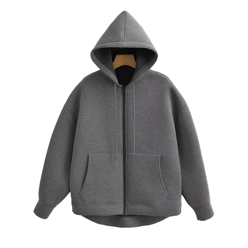 HXAO Women's Hoodie Oversized Zip up Hoodies Women Autumn Winter Long sleeve Outerwears Sweatshirt with zipper Y2k Hoodie Top - Image 2