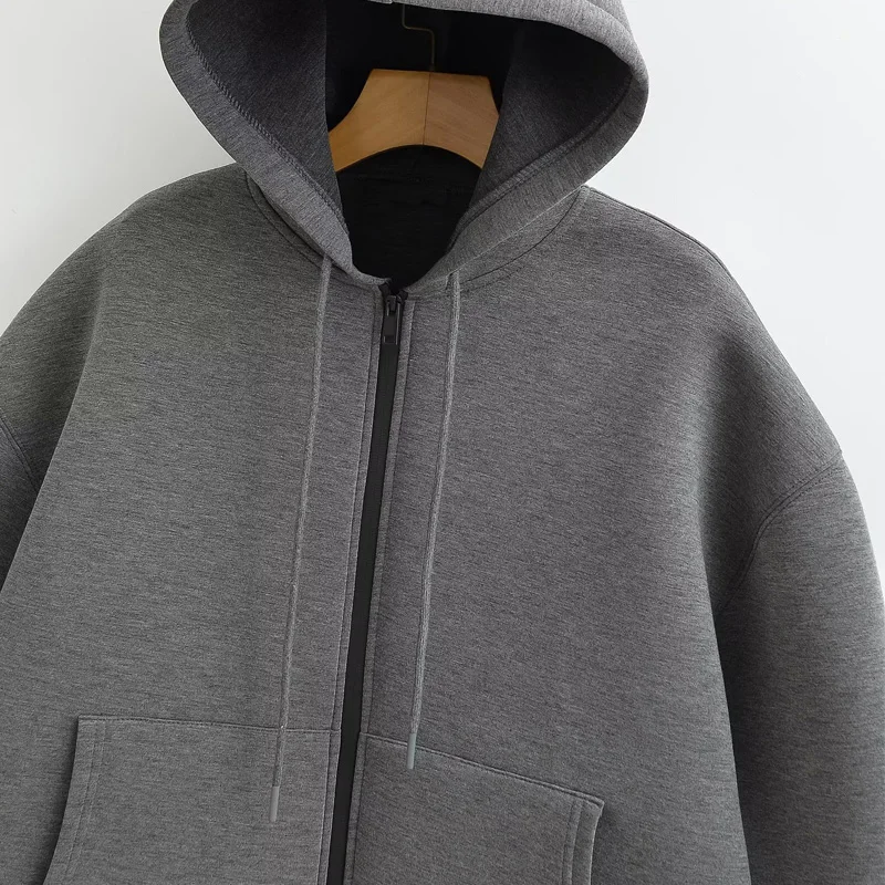 HXAO Women's Hoodie Oversized Zip up Hoodies Women Autumn Winter Long sleeve Outerwears Sweatshirt with zipper Y2k Hoodie Top - Image 4