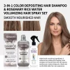 Hair Color Shampoo 3 in 1 Tint Conditioning Volumizing Nourishing Scalp Spray Set For Fine Flat Hair Smooth Shine Booster Care