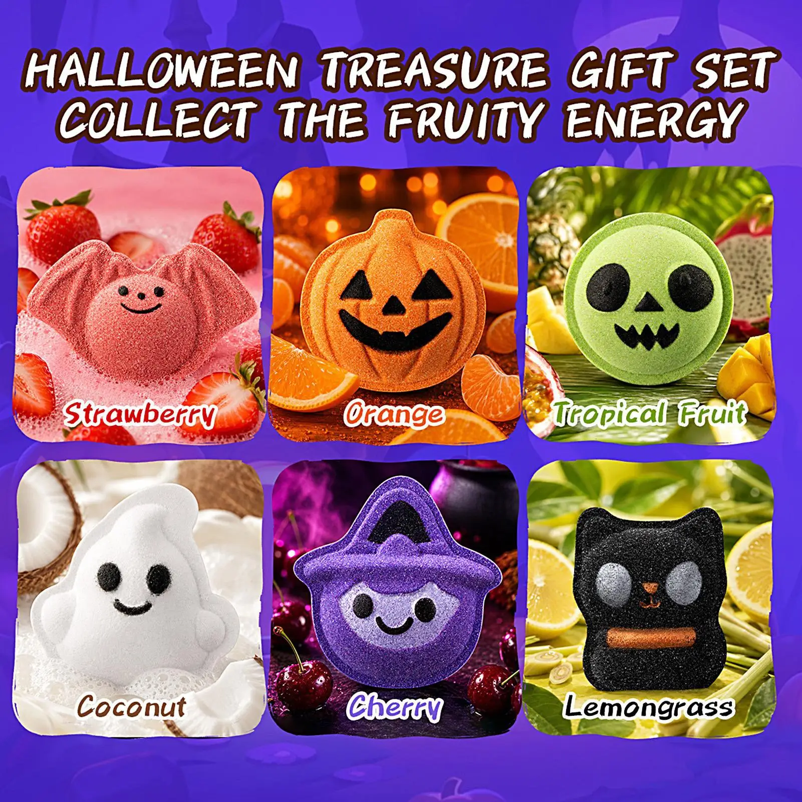 Halloween Bath Bombs Set 6 Pack With Toys Inside Colorful Fizzing Natural Bubble Bath Gift For Kids Boys Girls Holiday Party Spa - Image 5