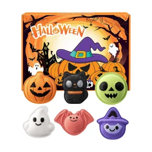 Halloween Bath Bombs Set 6 Pack With Toys Inside Colorful Fizzing Natural Bubble Bath Gift For Kids Boys Girls Holiday Party Spa