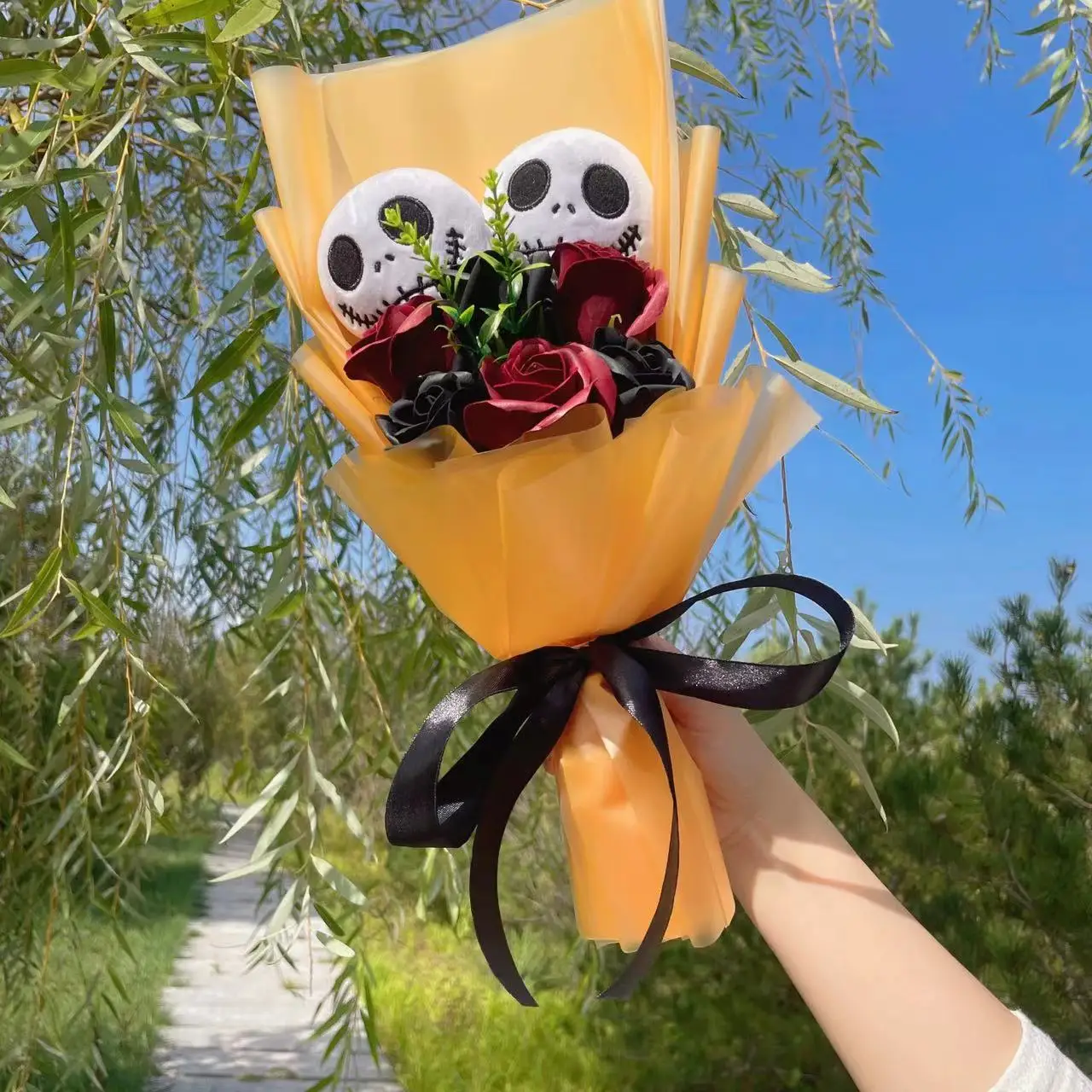 Halloween Jack Skellington Plush Bouquet Doll Toys Stuffed Terror Skull Ghost Hallowmas Birthday Christmas Valentine Gifts - Image 5
