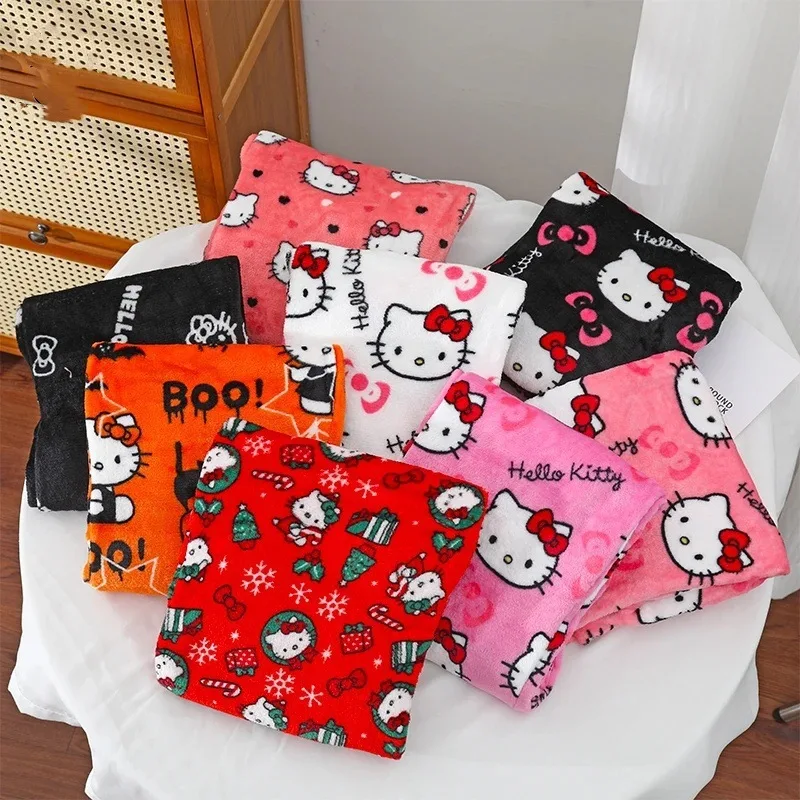 Halloween autumn and winter warm flannel sleeping pants female cute Hello Kitty loose student casual home pants walking pants