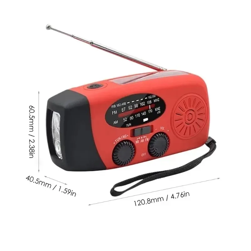 Hand Cranked Generator Power Bank Solar Weather Radio Outdoor Emergency Portable USB Interface Charging Suitable Outdoor Use - Image 6