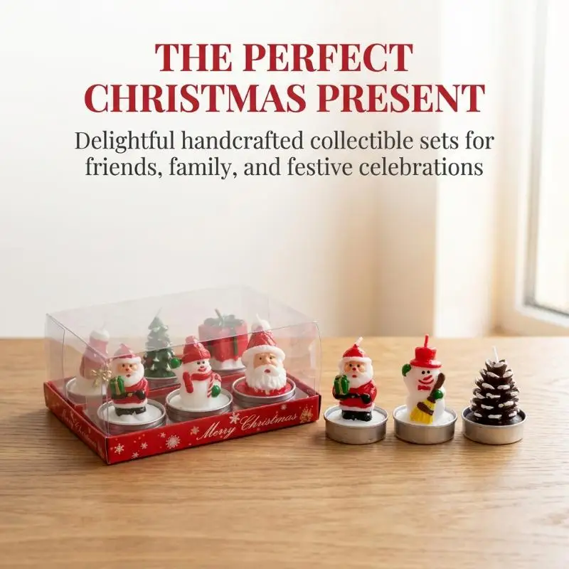 Handmade Christmas Scented Candle Set 3PCS Santa Claus Snowman Design for Xmas Home Decor Festival Gift Supplies - Image 2