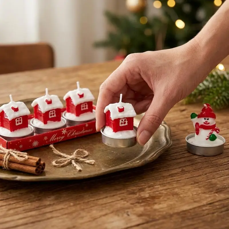 Handmade Christmas Scented Candle Set 3PCS Santa Claus Snowman Design for Xmas Home Decor Festival Gift Supplies - Image 4