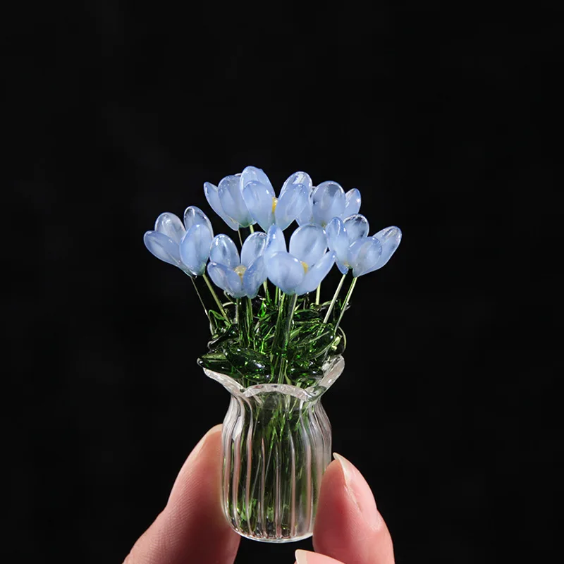 Handmade Glass Small Flowers, Glass Simulation Bouquet, Fresh Flower Arrangement, Desktop Eternal Flower Decoration Ornament - Image 2