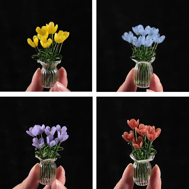 Handmade Glass Small Flowers, Glass Simulation Bouquet, Fresh Flower Arrangement, Desktop Eternal Flower Decoration Ornament - Image 4