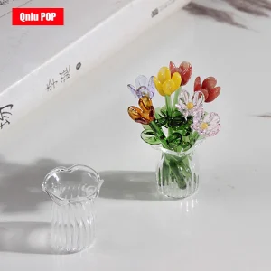 Handmade Glass Small Flowers, Glass Simulation Bouquet, Fresh Flower Arrangement, Desktop Eternal Flower Decoration Ornament