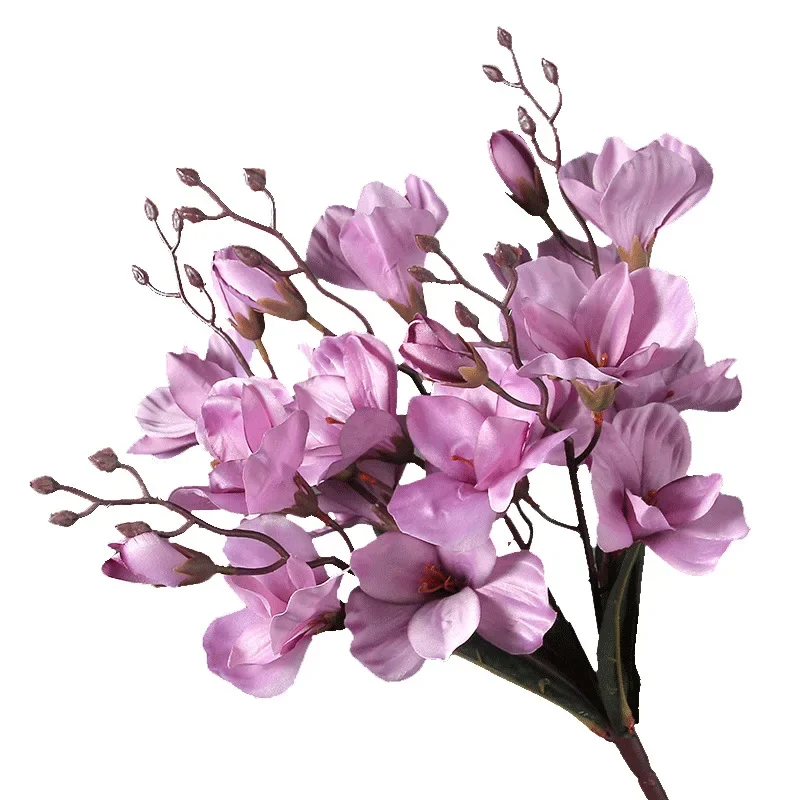 High Quality 5 Forks 20 Head Artificial Magnolia Flower For Home Living Room Table Decoration Bride Wedding Party Flower Bouquet - Image 6