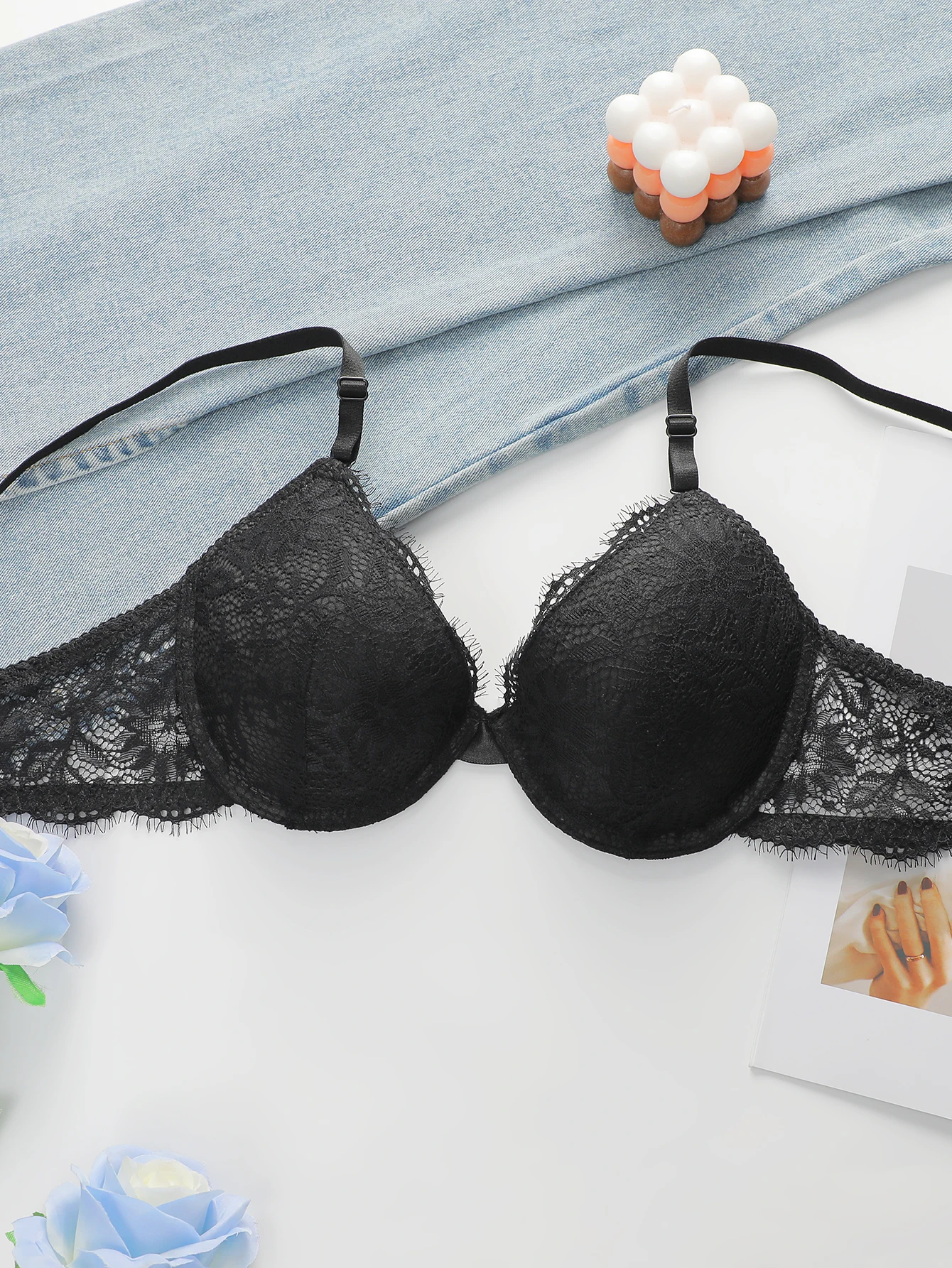 High Quality Simple And Sexy Lace Women's Push Up Two-piece Bra And Underwear A3107 - Image 3