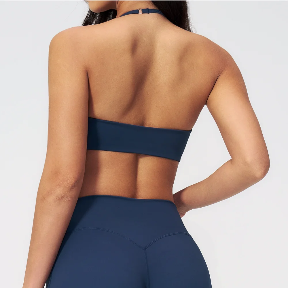 High Support Sports Bra Women Halter Yoga Bra Padded Backless Sports Underwear Gym Crop Top Push Up Workout Yoga Tops Woman - Image 2