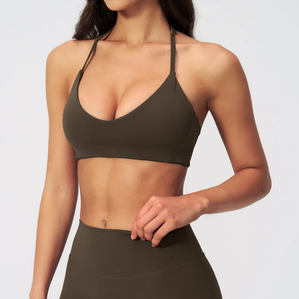 High Support Sports Bra Women Halter Yoga Bra Padded Backless Sports Underwear Gym Crop Top Push Up Workout Yoga Tops Woman - Image 3