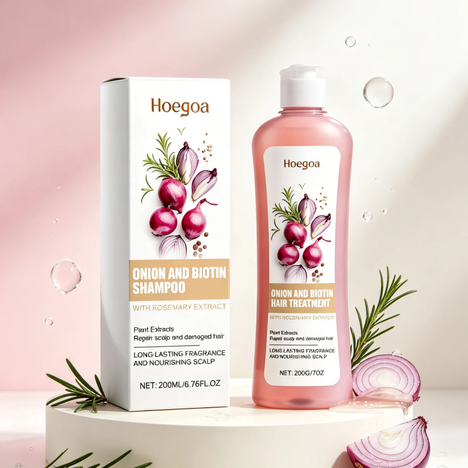 Hoegoa Onion Biotin Shampoo Conditioner Sets Deep Cleaning Soft Smooth Repair Damaged Hair Nourishing Gentle Hair Care Products - Image 3