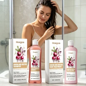 Hoegoa Onion Biotin Shampoo Conditioner Sets Deep Cleaning Soft Smooth Repair Damaged Hair Nourishing Gentle Hair Care Products