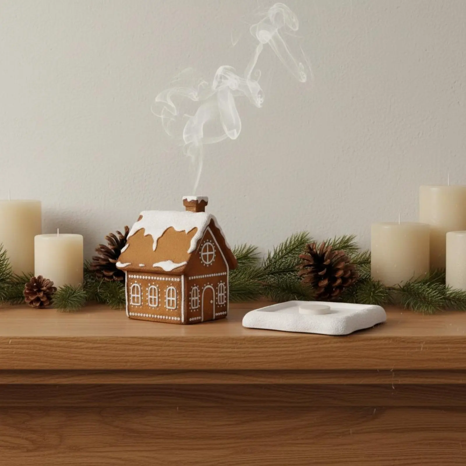 Holiday Cottage Aroma Holder Festive Gift Gingerbread House Aroma Burner Christmas Cabin Censer Detailed Craftsmanship - Image 4