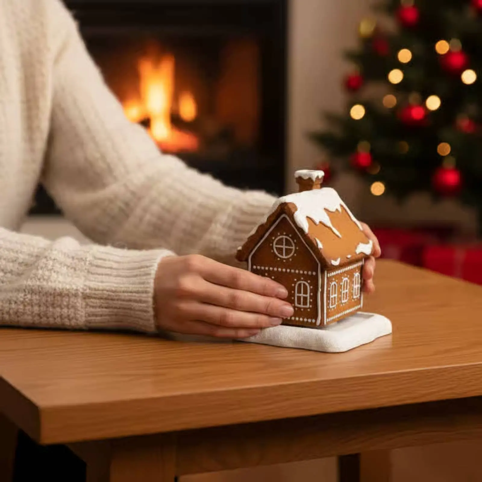 Holiday Cottage Aroma Holder Festive Gift Gingerbread House Aroma Burner Christmas Cabin Censer Detailed Craftsmanship - Image 6