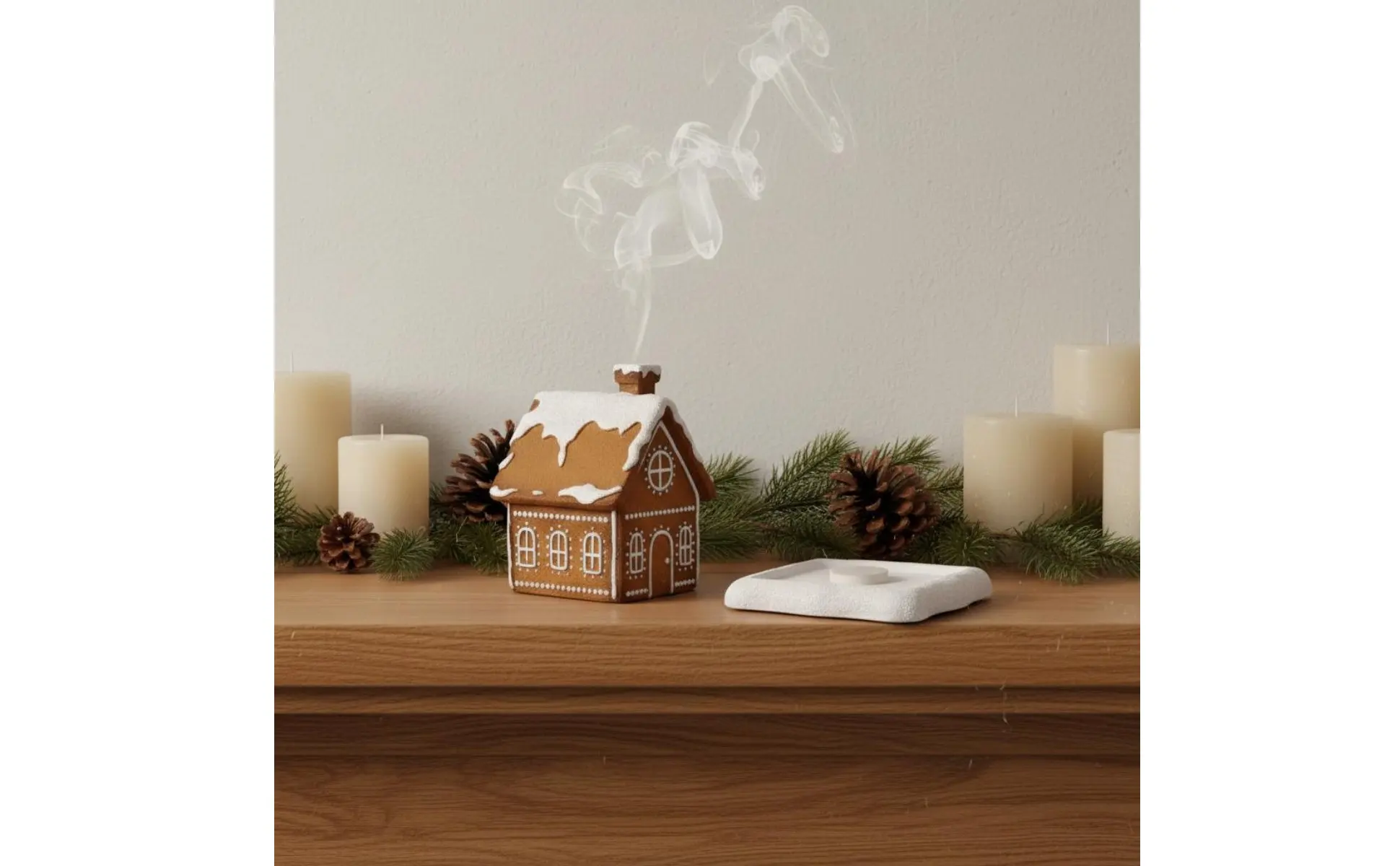 Holiday Cottage Aroma Holder Festive Gift Gingerbread House Aroma Burner Christmas Cabin Censer Detailed Craftsmanship Holiday Cottage Aroma Holder Festive Gift Gingerbread House Aroma Burner Christmas Cabin Censer Detailed Craftsmanship