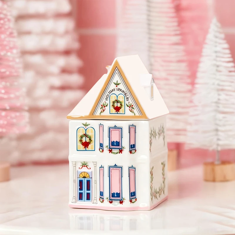 Holiday Village Spice House Set 2. Christmas Village Spice House Set Miniature Resin House Figurines for Holiday Home Decor - Image 5