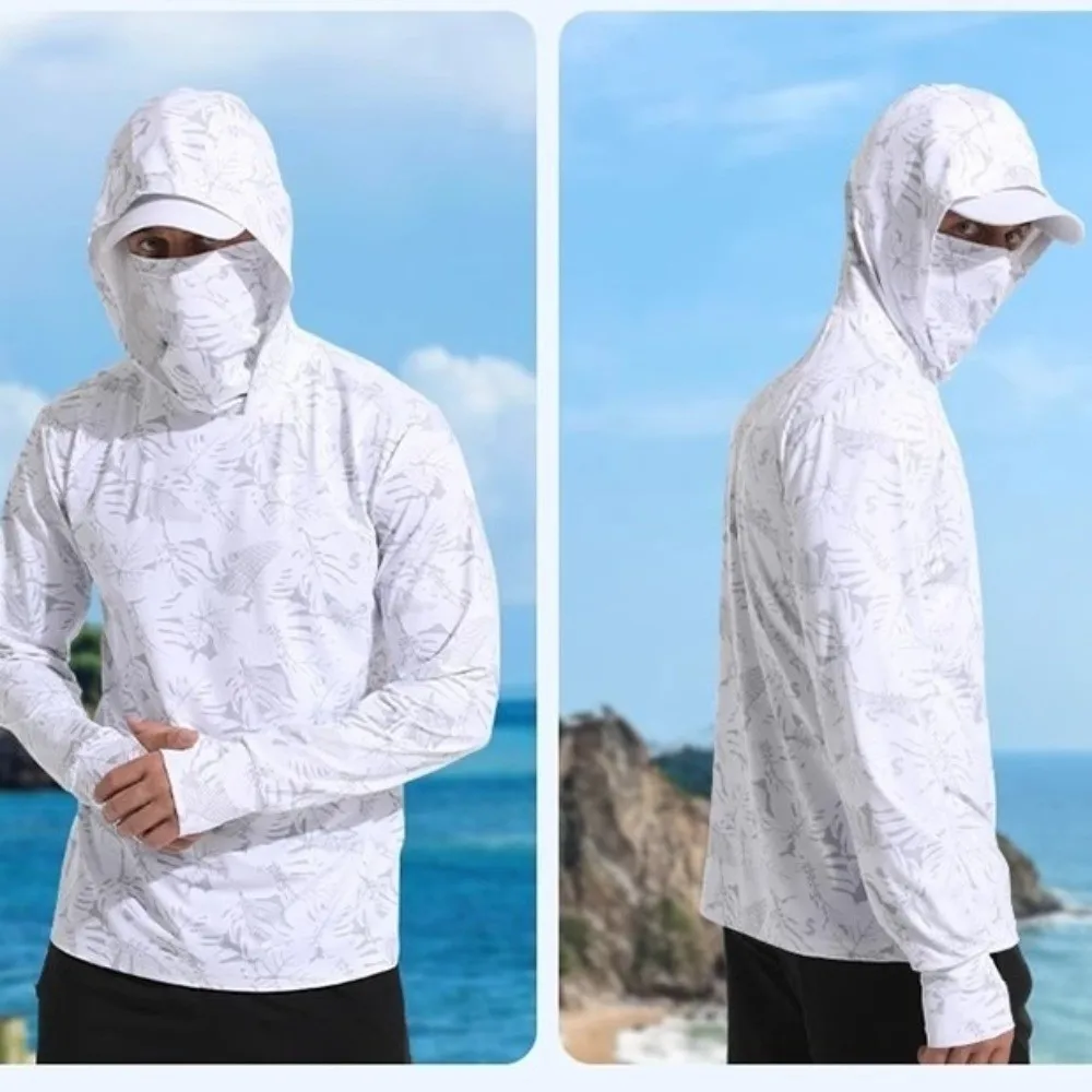 Hooded Design Fishing Shirt Summer Mask Performance Fabric Outdoor Hoodie Lightweight Material Sun Protection Jersey Fishing - Image 2