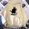 Hoody Little Black Cat And Knife Sweatshirt With Hooded Woman Oversized Aesthetic Hoodie Womens Winter Female Cats Hoodies