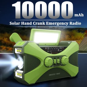 Hot 10000mAh Emergency Radio Portable AM FM WB NOAA Solar Hand Crank Weather Radio LED Flashlight SOS Alarm Power Bank راديو