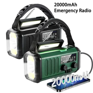 Hot 20000mAh AM/FM/NOAA Radio Solar Hand Crank Generator Radio Portable Radio De Emergencia LED Flashlight SOS Alarm Power Bank