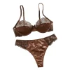Hot-Selling 2-Piece Floral Embroidery Sexy Bra Set - Sunflower Embroidered Underwired Semi-Sheer Lingerie Set, Ideal for Dates,
