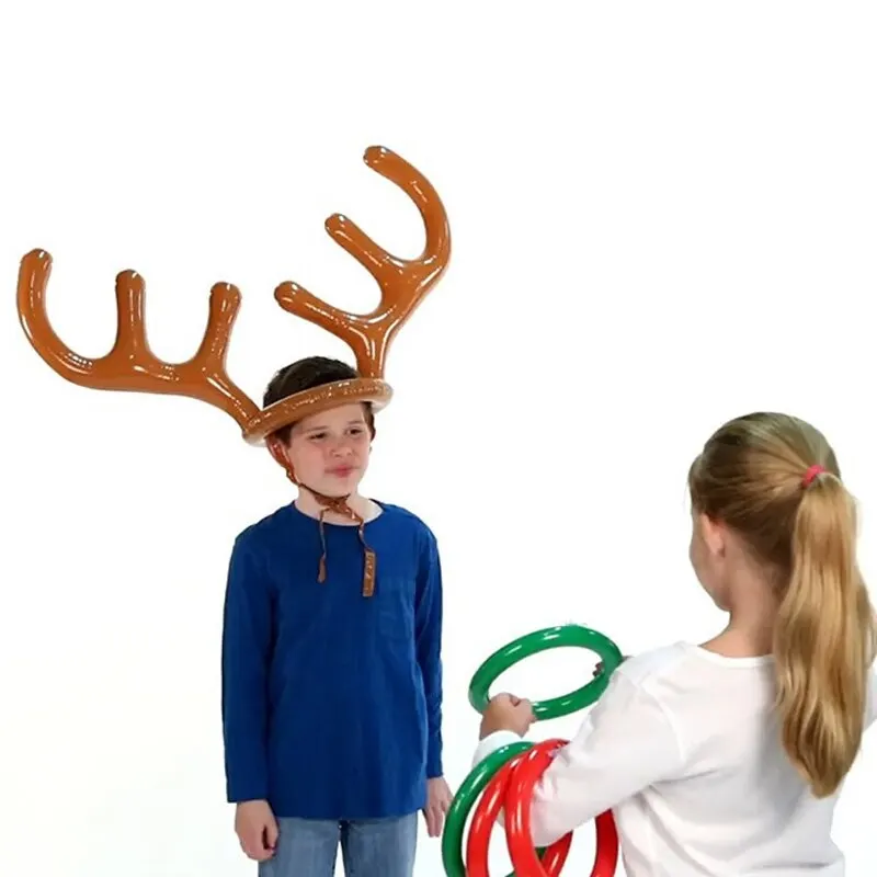 Inflatable Reindeer Antler Hat Ring Toss Game Kids Gift Christmas Family Game Toys Navidad Natal New Year Xmas Decor Noel 2023 - Image 4