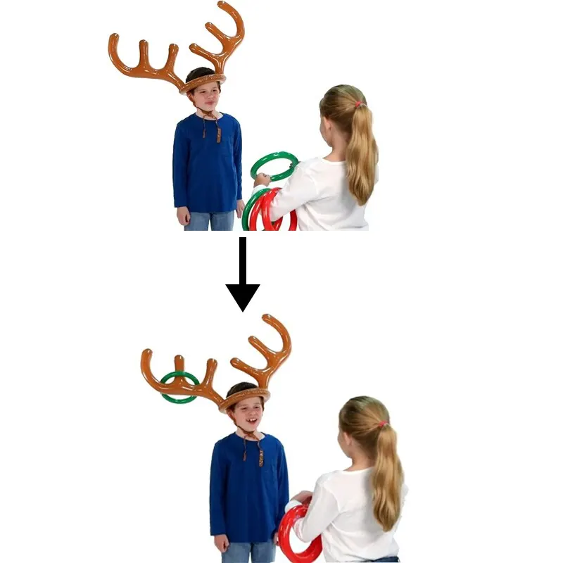 Inflatable Reindeer Antler Hat Ring Toss Game Kids Gift Christmas Family Game Toys Navidad Natal New Year Xmas Decor Noel 2023 - Image 5