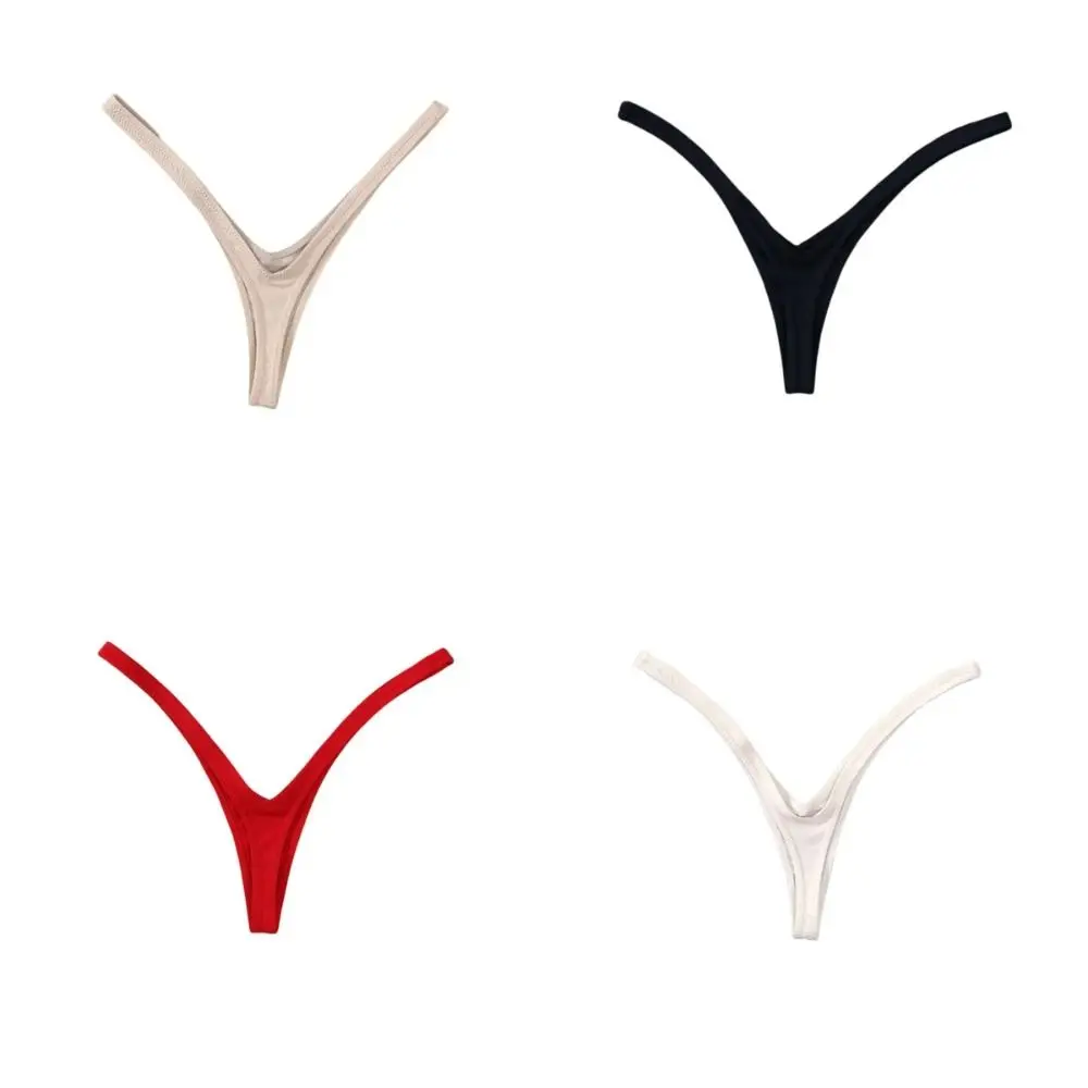 Innovative Deep V Look Thong Panties Equipped with A Sophisticated Cotton Women Briefs Breathable Solid Color Low Waist Bikini - Image 4