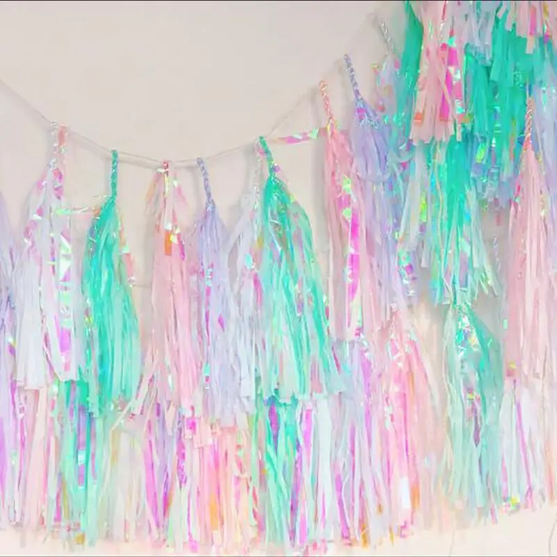 Iridescent Rose Gold Foil Paper Tassel Garland Sets Flower Birthday Party Baby Shower Wedding Anniversary Decoration Wholesale - Image 2