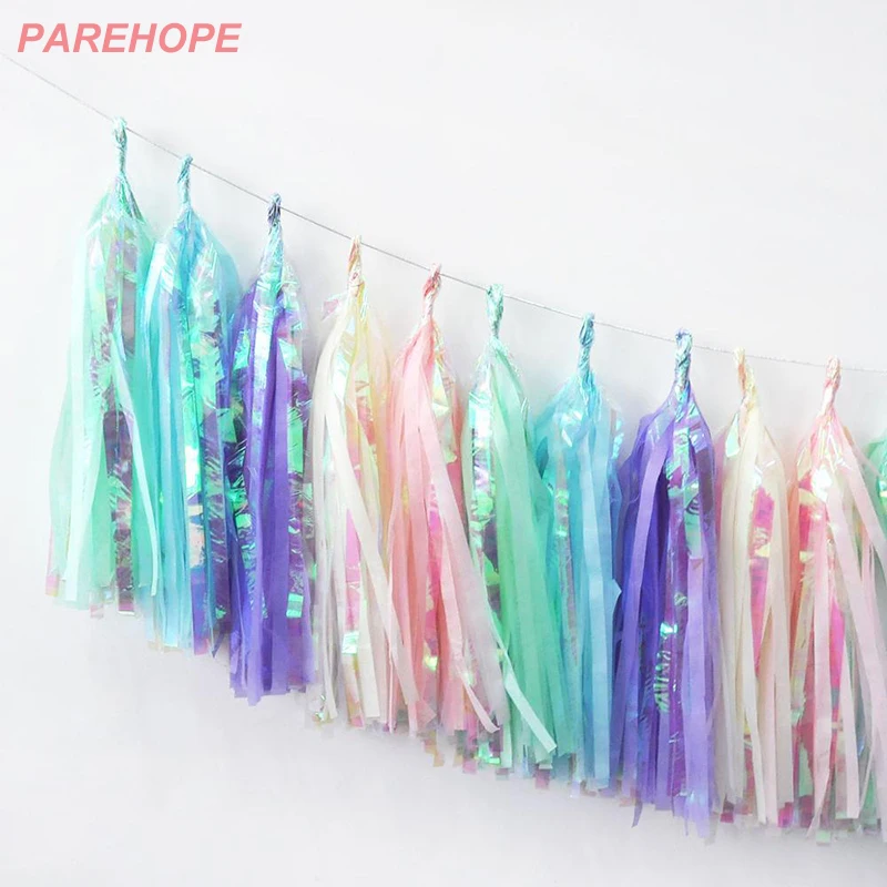 Iridescent Rose Gold Foil Paper Tassel Garland Sets Flower Birthday Party Baby Shower Wedding Anniversary Decoration Wholesale - Image 6