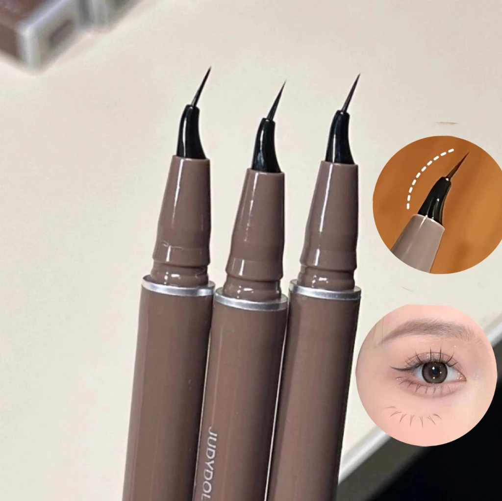 JUDYDOLL Ultra-fine Liquid Eyeliner Slim Curved Long Lasting Waterproof Anti Shake Fast Drying Enlarged Eyes