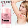 JUINHOU 40g Solid Deodorant Stick Vanilla Aroma Plant Based Mild Formula Portable Odor Control Stick Smooth Skin For Men Women