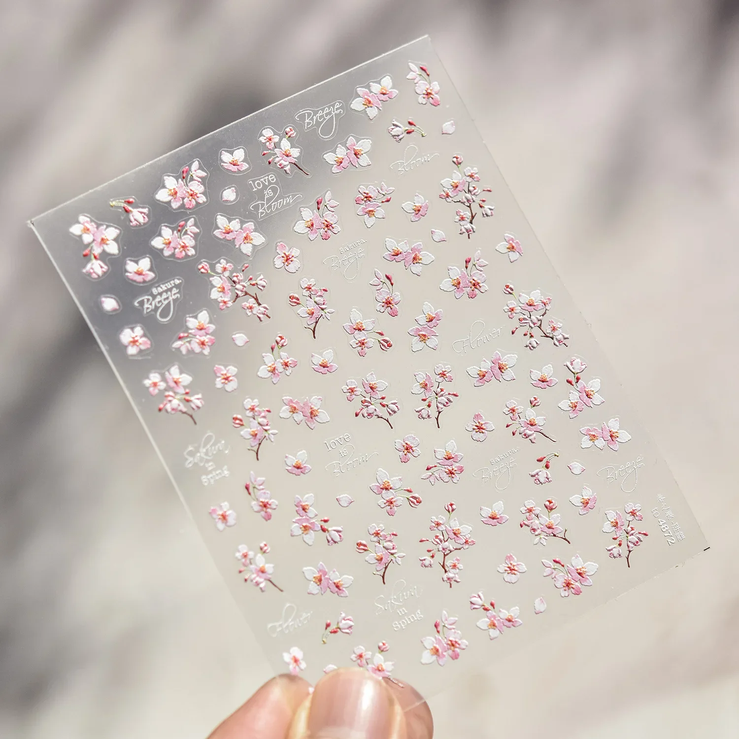 Japanese Nail Parts 5D Reliefs Cherry Blossom Self Adhesive Nail Art Stickers DIY 2025 Summer Flower Manicure Decoration Decals - Image 5