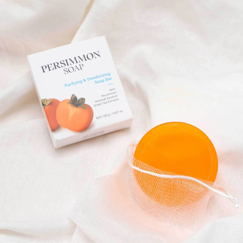 Japanese Persimmon Soap Bar,Body Purifying Deodorizing Natural Mild Soap Bar with Green Tea Extracts,Gentle on All Skin Types - Image 6