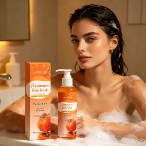 Jaysuing Persimmon Body Wash Odor Removal Refreshing Oil Control Exfoliating Body Cleaning Smooth Skin Purification Shower Gel