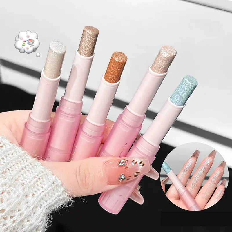 Jelly Eye Shadow Stick Blue Diamond Aurora Glitter Pearlescent Eyeshadow Pen Highlighter Stick Brighten & Contour Eyes Makeup - Image 6