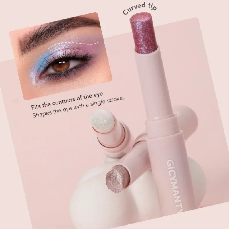 Jelly Eyeshadow Stick Holographic Pearl Shimmer and Delicate Glitter for Eye Brightening Long-Lasting Eyeshadow Highlight Stick - Image 2