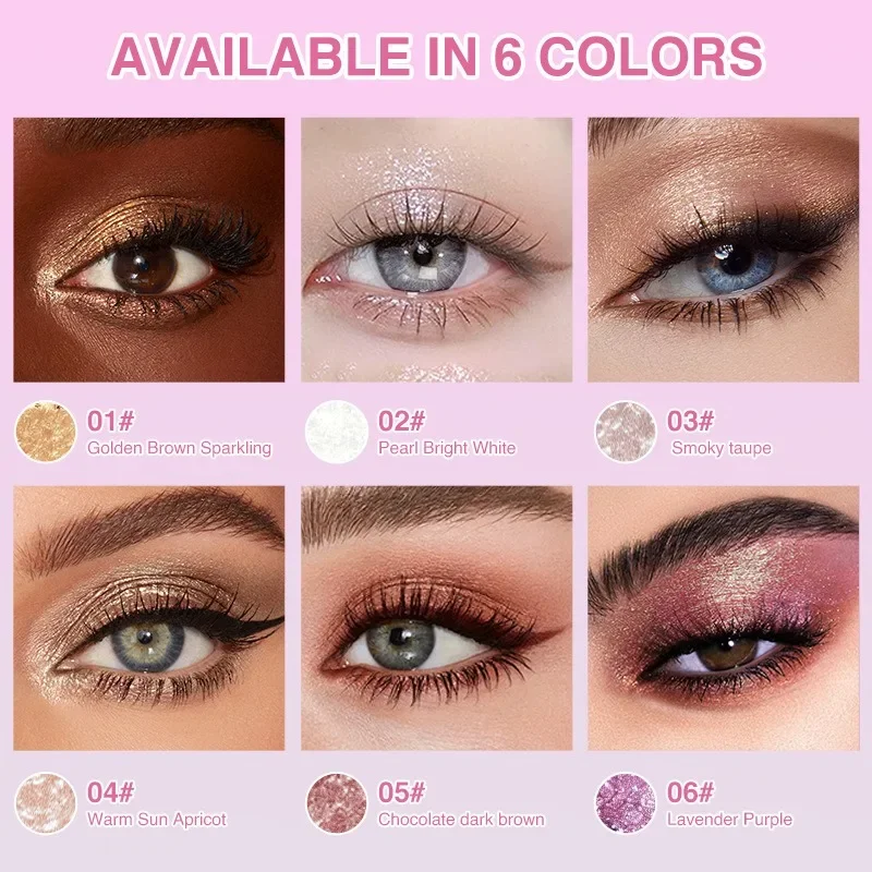 Jelly Eyeshadow Stick Holographic Pearl Shimmer and Delicate Glitter for Eye Brightening Long-Lasting Eyeshadow Highlight Stick - Image 5