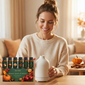 Jue Fish Autumn Scented Essential Oil Set for Christmas Holiday Parties, Air Freshening, Atmosphere Boost, Suitable for Diffuser