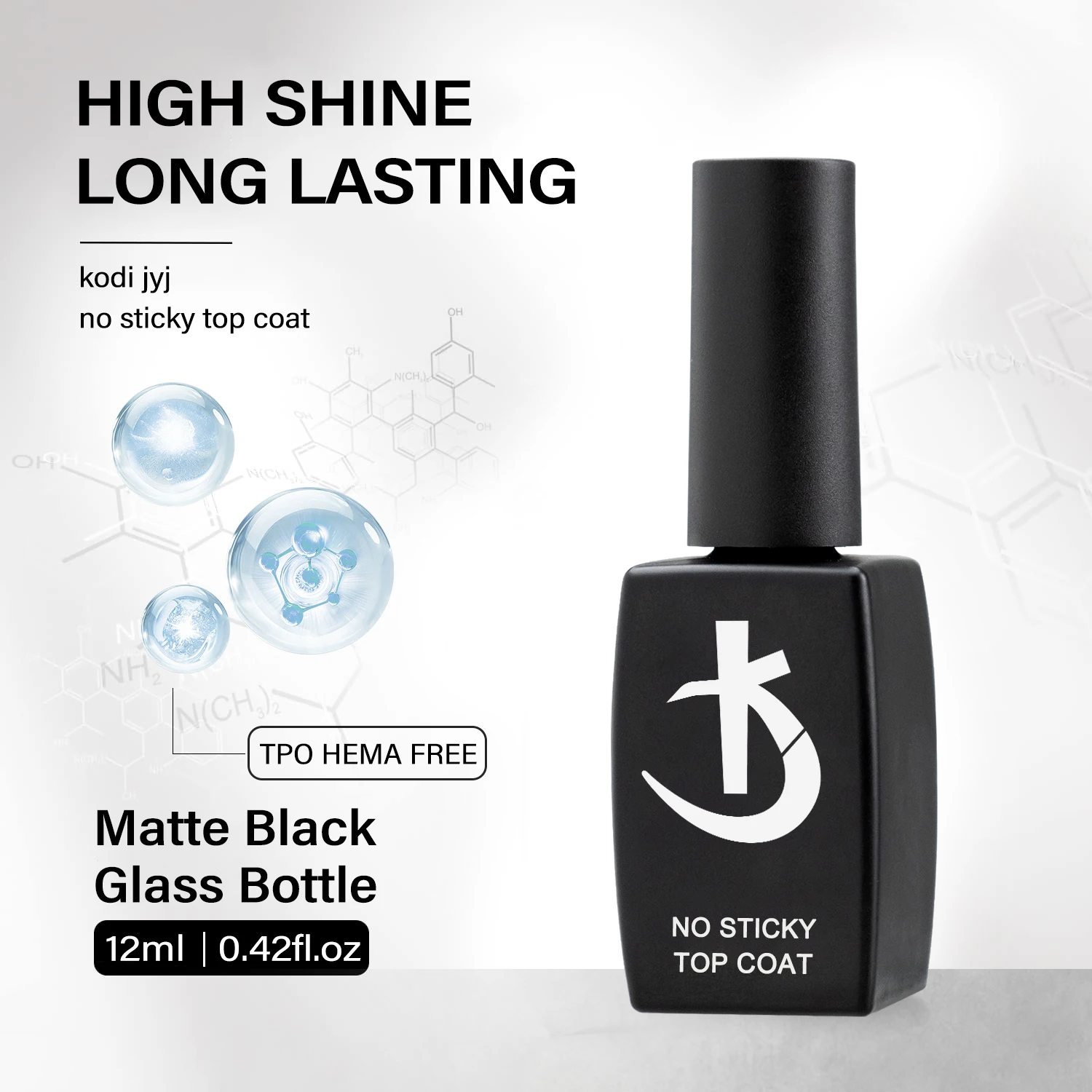 KODI JYJ Tpo Hema Free Rubber Base Gel Polish 12ml No Wipe Top High Gloss Long-Lasting Gellac New Formula Nail Base and Top Coat - Image 5