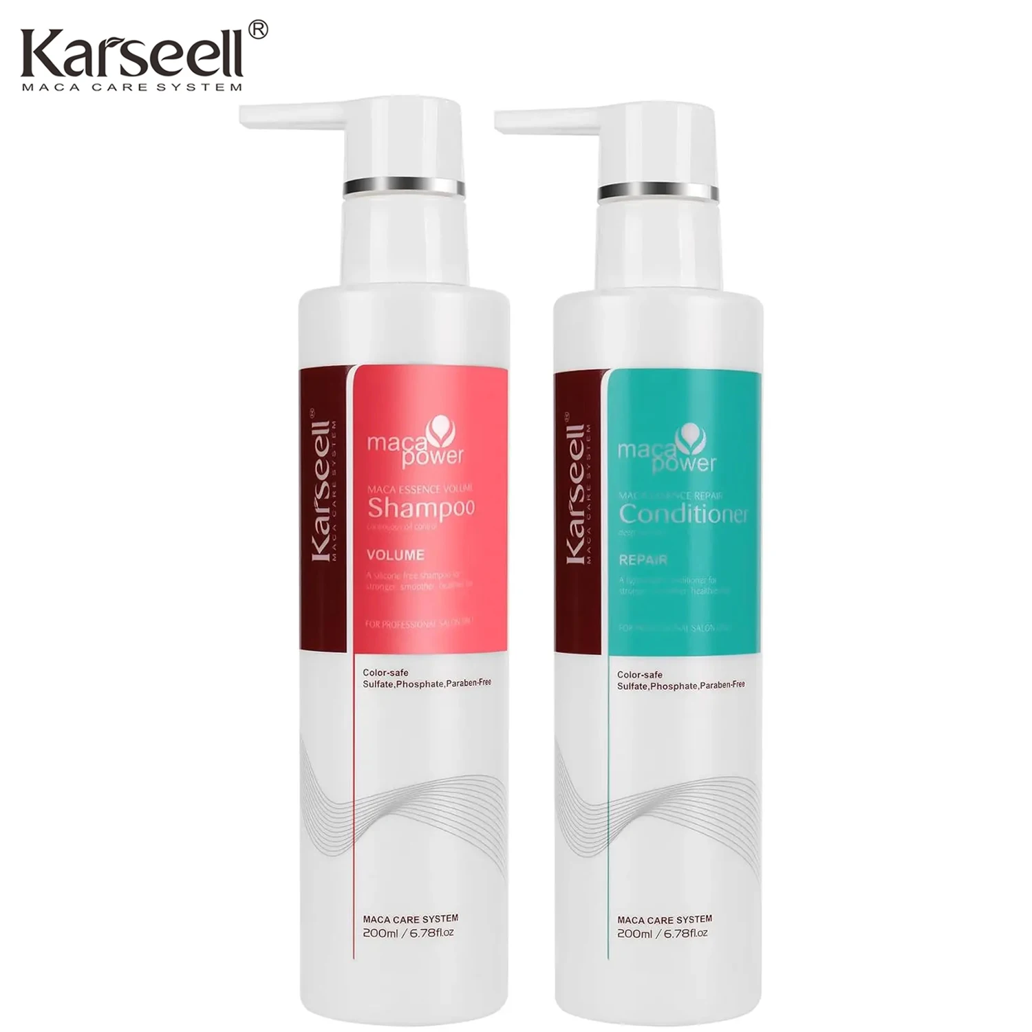 Karseell Volume Shampoo and Conditioner 2pcs Set, Lightweight for Fine Hair, Adding Volume to Flat Hair, Dermatologically Tested