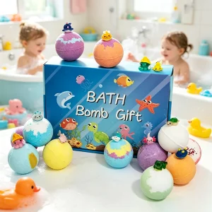 Kids Bath Bombs with Surprise Toys Inside, 15 Pack/Box Bubble Bath Fizzy for Children’s Bath