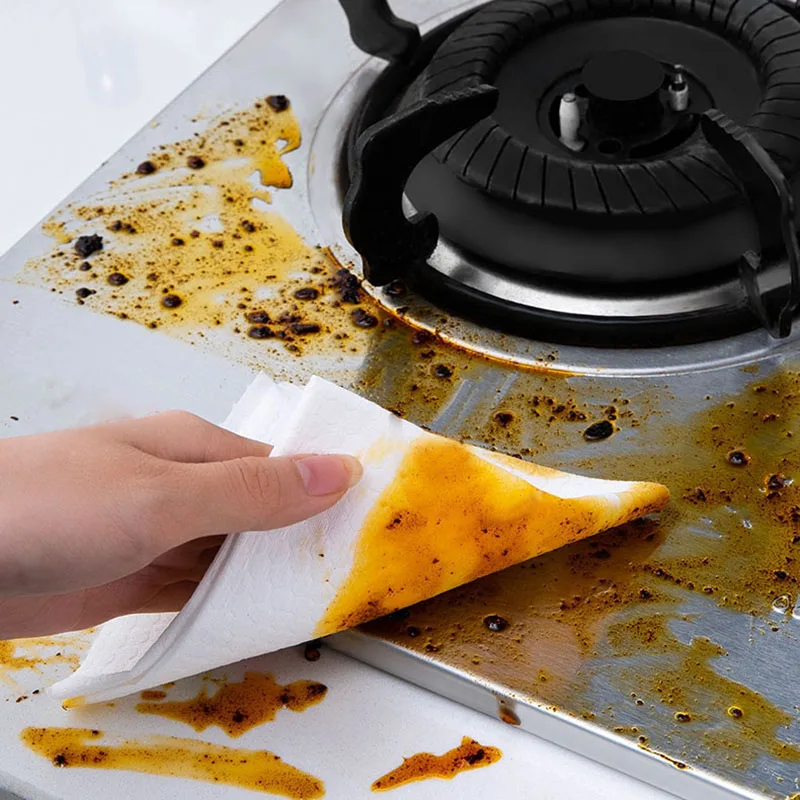 Kitchen Disposable Rags Lazy Cloth Non Stick Oil Washable Kitchen Paper Household Cleaning Dishcloth Dry and Wet Dual-use Towel - Image 4