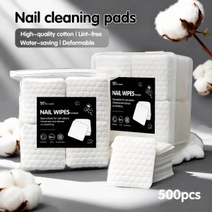 Klimonla 200/500Pcs/pack/box Solid Durable Nail Tools Manicure Gel Nail Polish Remover Pads Lint-Free Wipes Napkins Wraps
