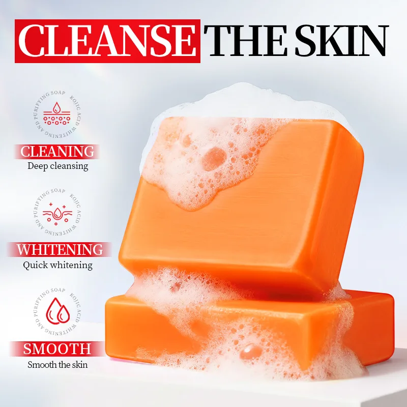 Kojic Acid Whitening Cleansing Soap, Facial And Body Soap Containing Niacinamide And Hyaluronic Acid, With A Foaming Net. - Image 2