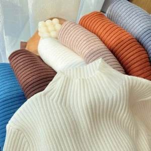 Korean Style Turtleneck Women Sweater 2026 Fall Winter Elegant Yellow Knit Base Pullover Solid Slim Versatile Inner Wear Tops