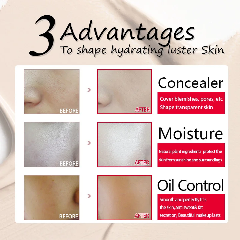 LAIKOU Makeup Base Face Liquid Foundation BB Cream Concealer Moisturizer Oil-control Whitening Waterproof Maquiagem Makeup 40g - Image 4